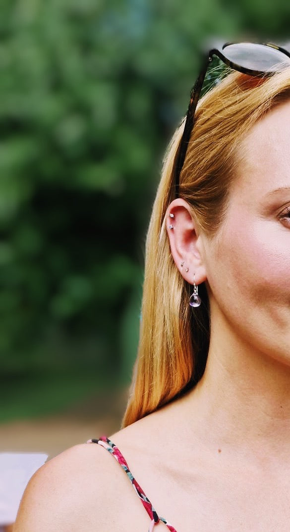 Pink Amethyst Drop Earrings