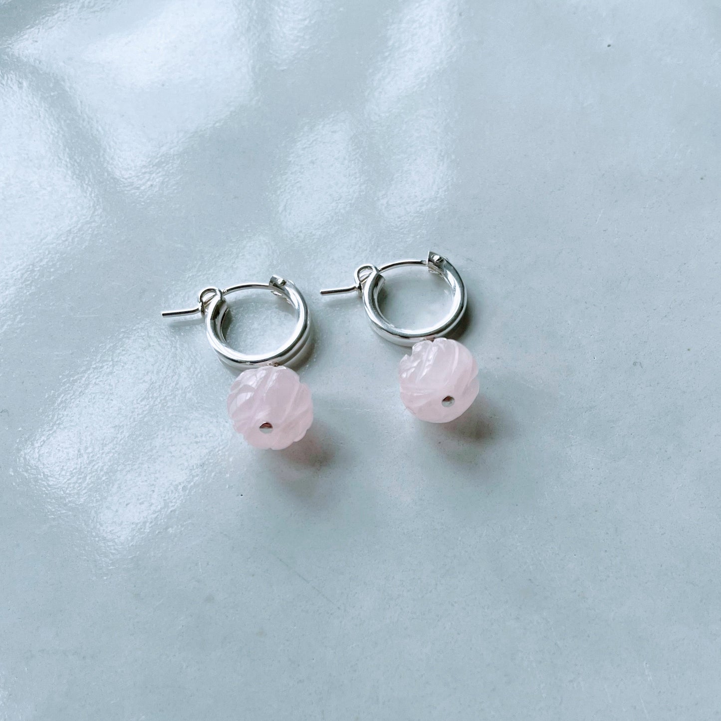 Rose Quartz Earrings Gift