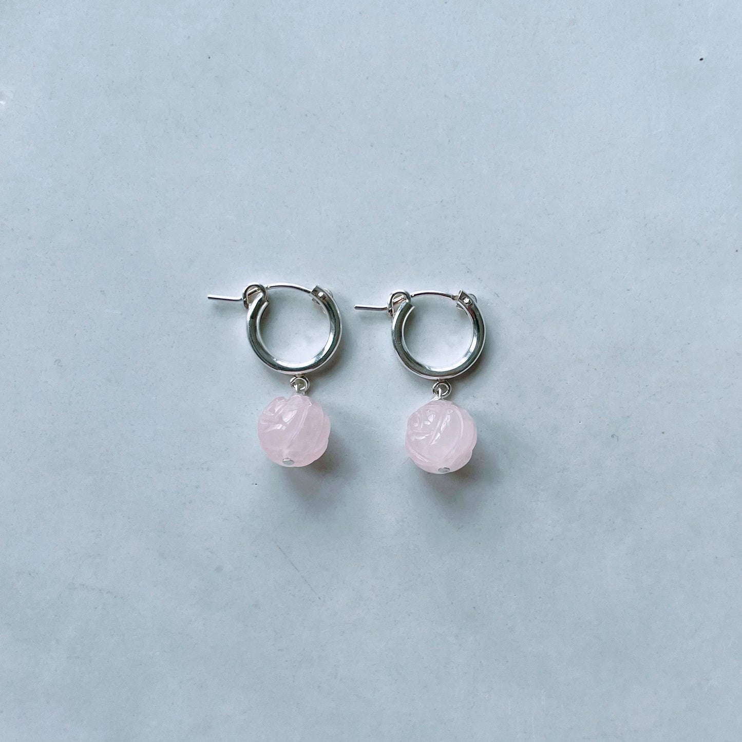 Rose Quartz Earrings Unique Gift