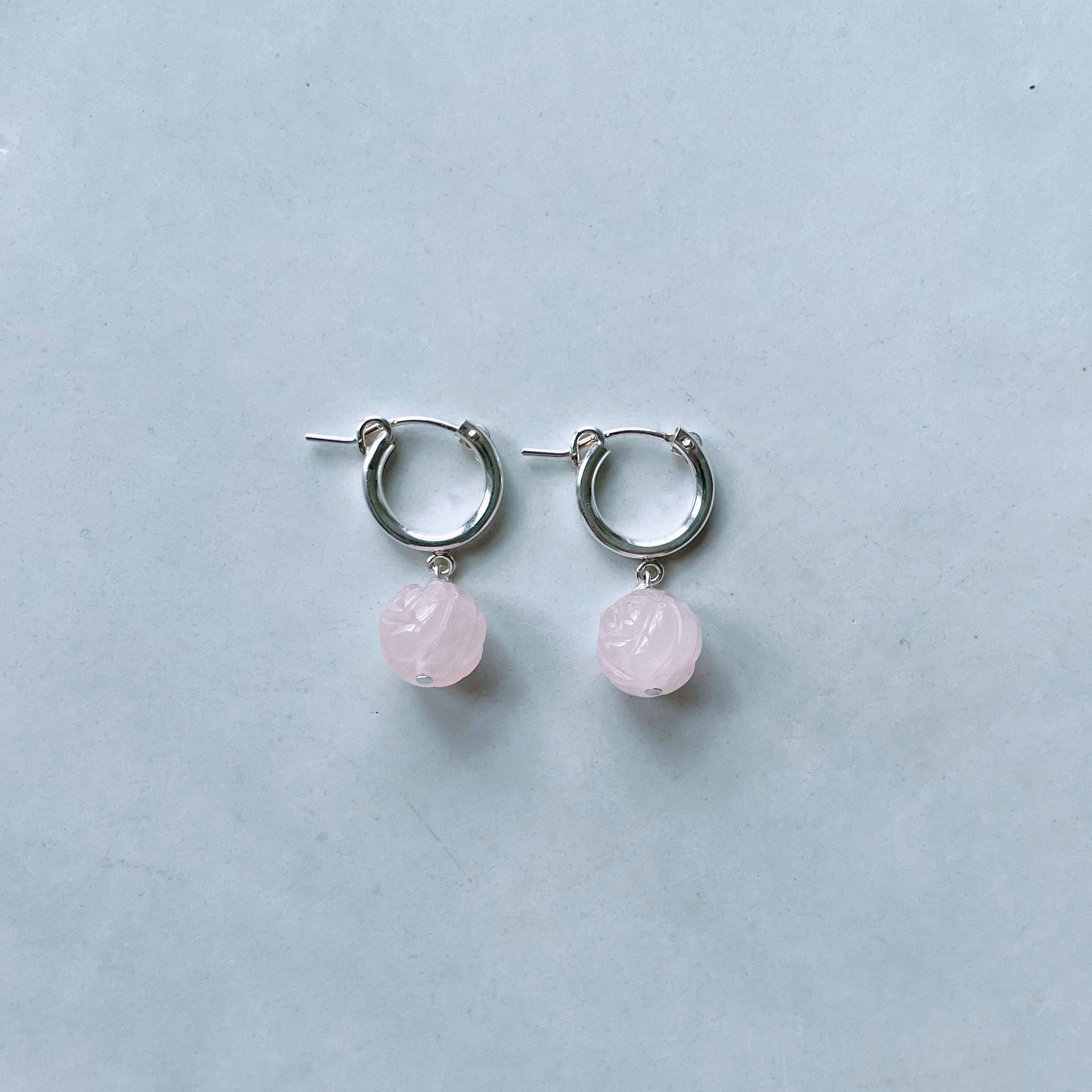 Rose Quartz Earrings Unique Gift