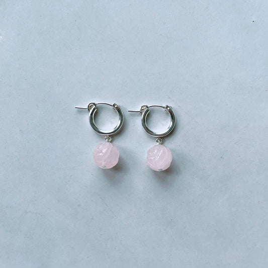 Rose Quartz Earrings Unique Gift