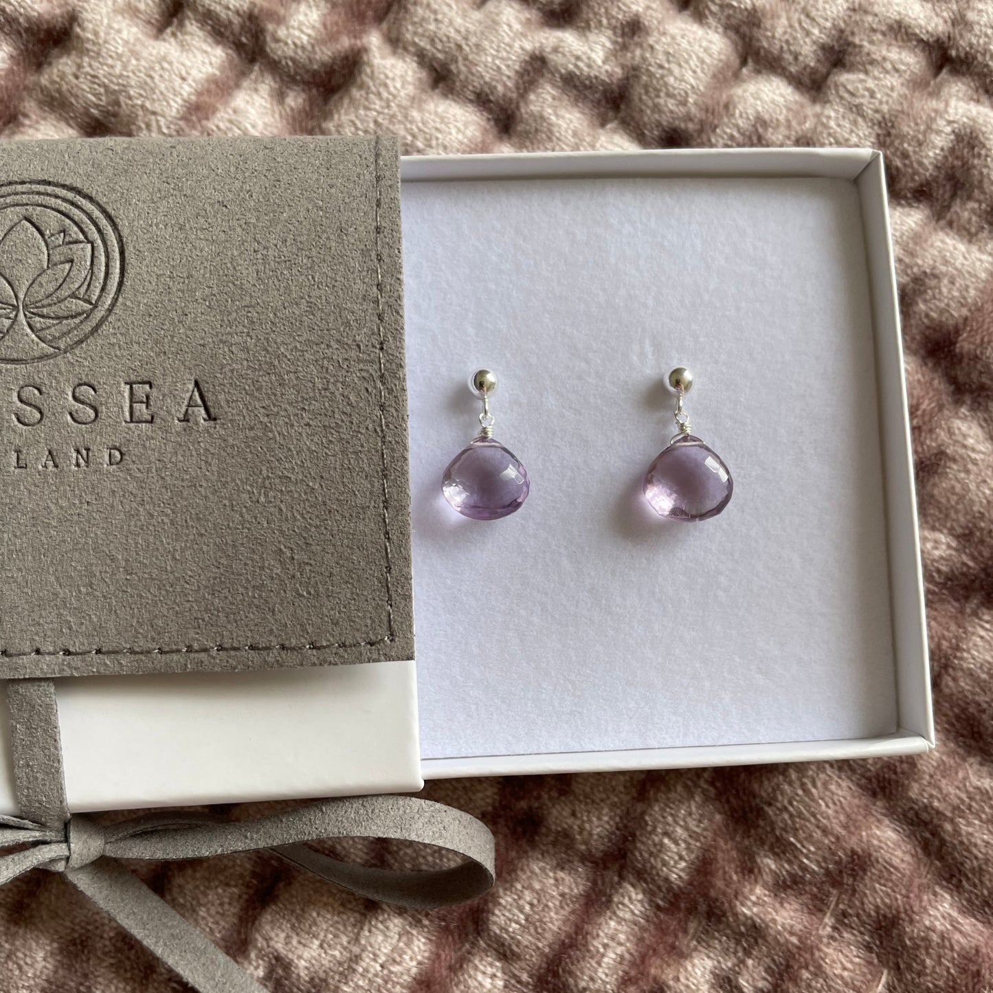 Pink Amethyst Sterling Silver Earrings Gift