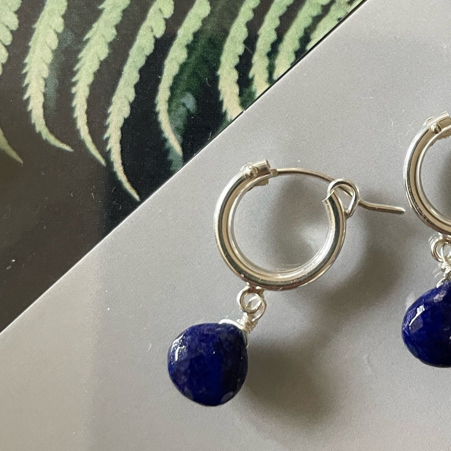 Inky blue Lapis Lazuli Earrings Gift
