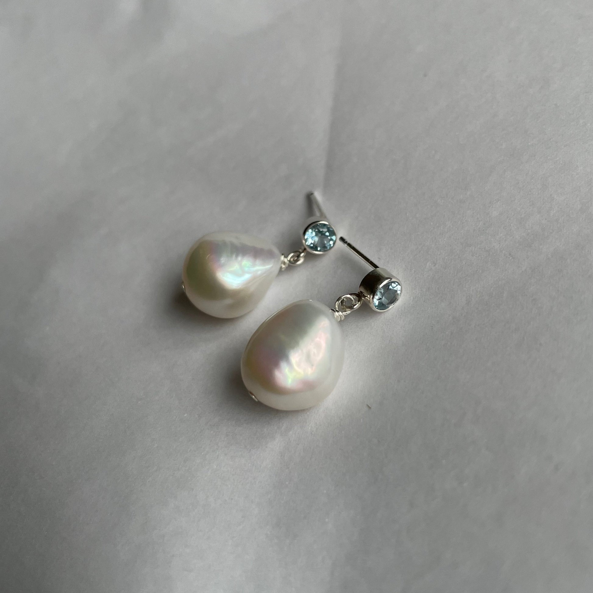 Topaz and Pearl Earrings Gift