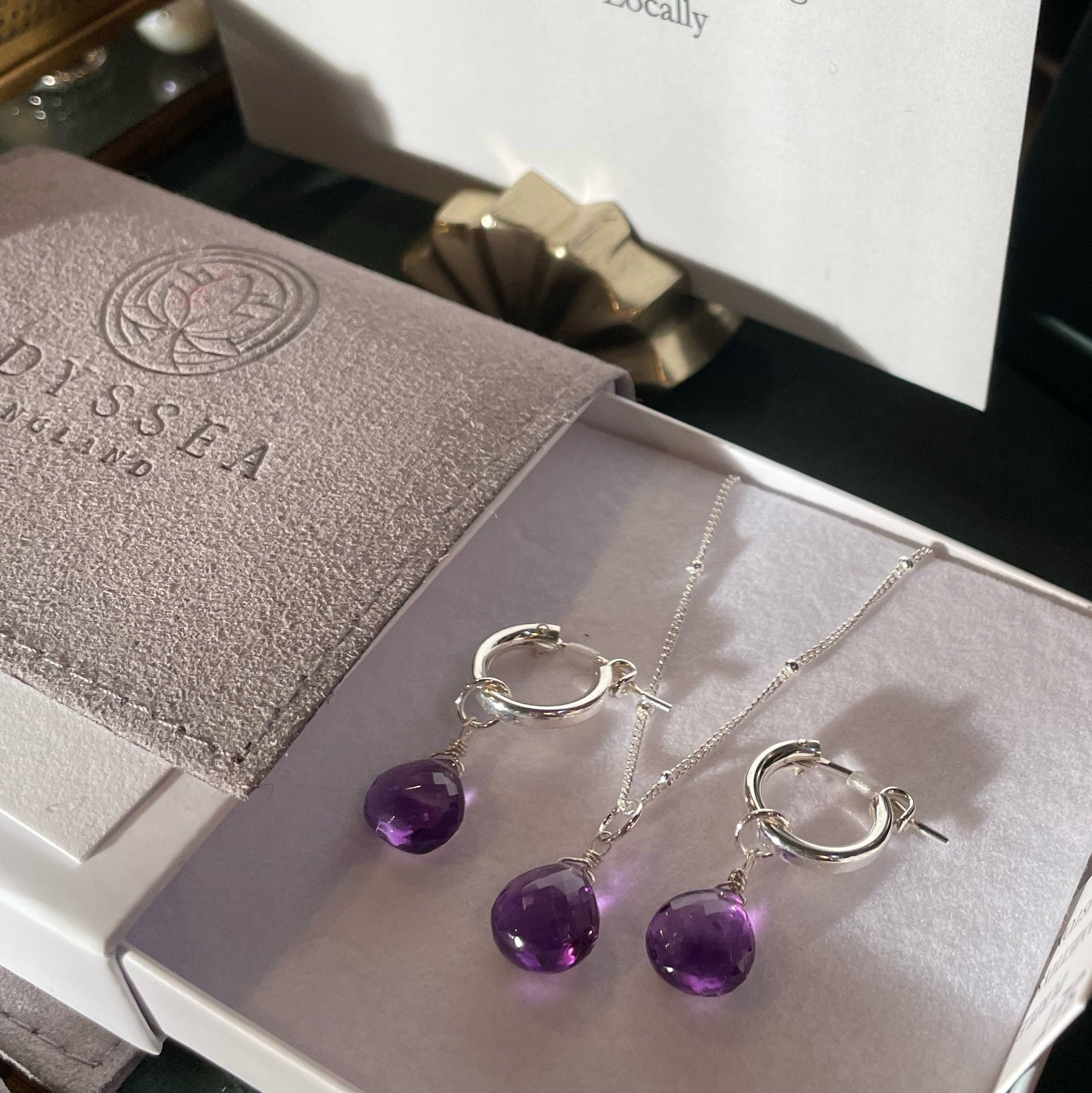 Purple Amethyst Hoop Earrings